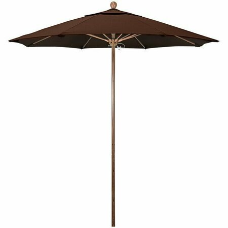 CALIFORNIA UMBRELLA Venture Series 7.5'' Push Lift Umbrella with 1.5'' American Oak Aluminum Pole 222ALTO758BB